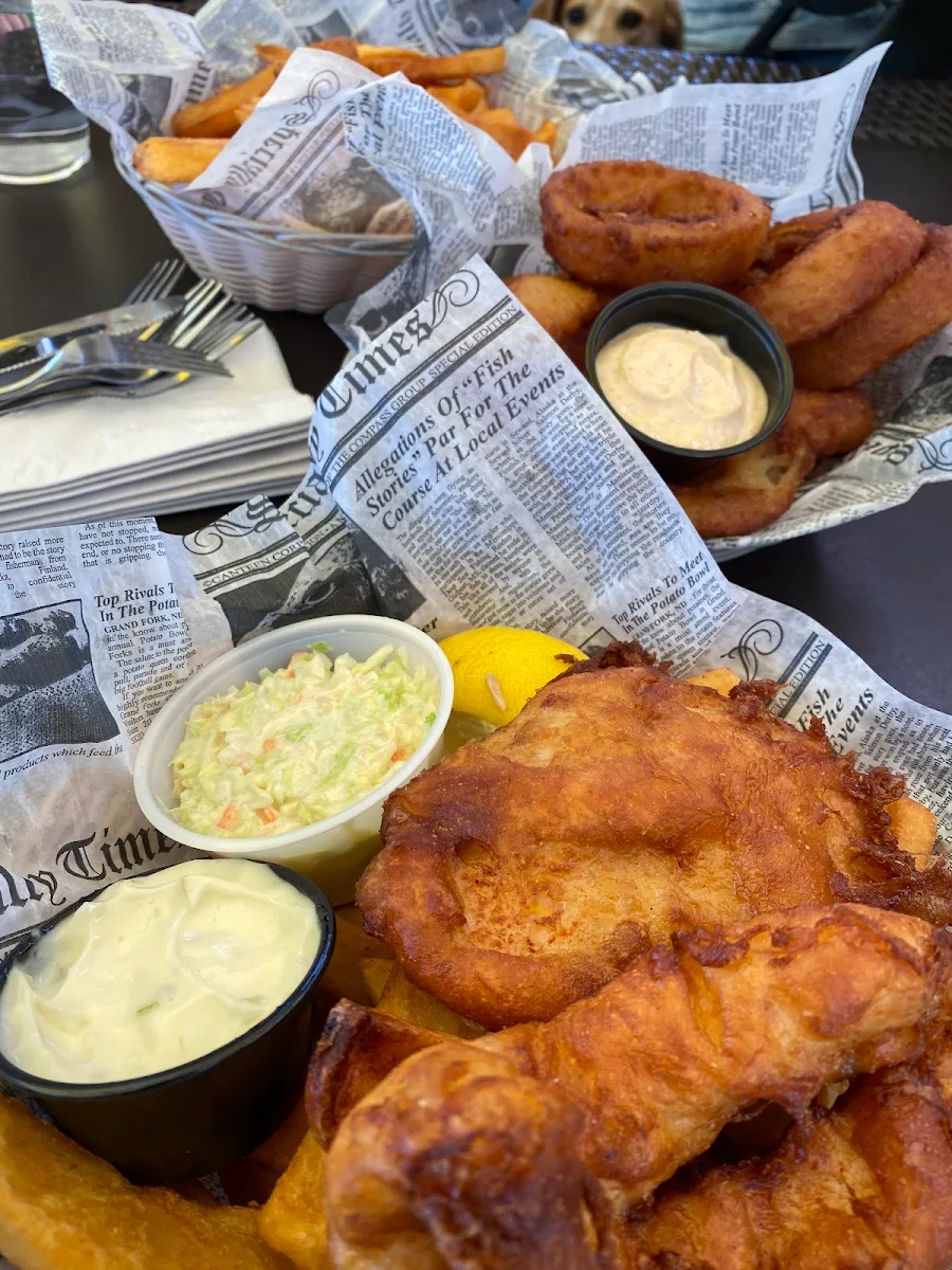 Fish and Chips Plus Onion Rings