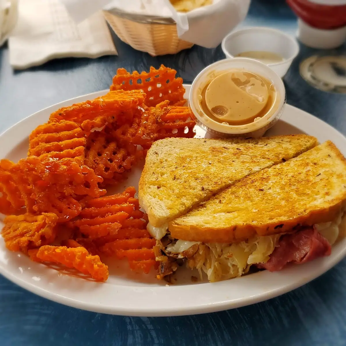 Ruben and Sweet Potato Fries
