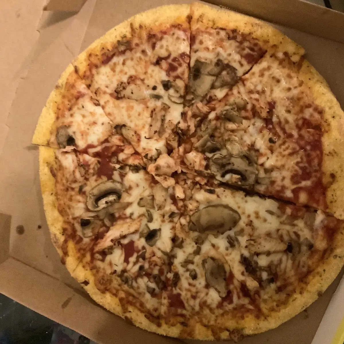 Mushroom Pizza and Chicken Pizza