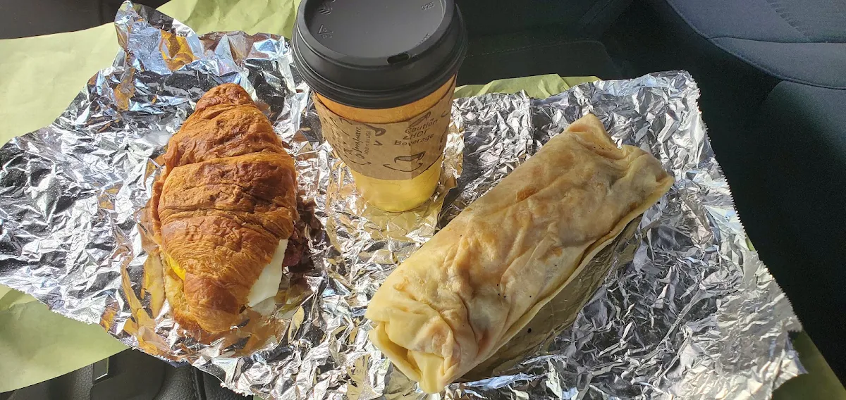 Breakfast Burrito and Croissant