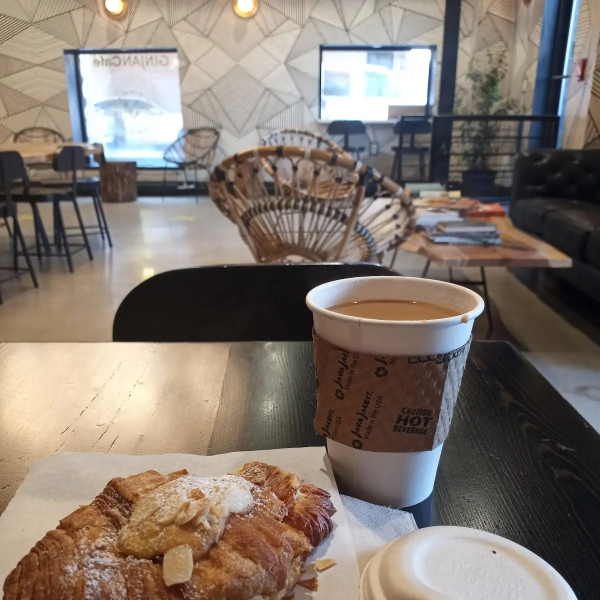 Almond Croissant and Americano