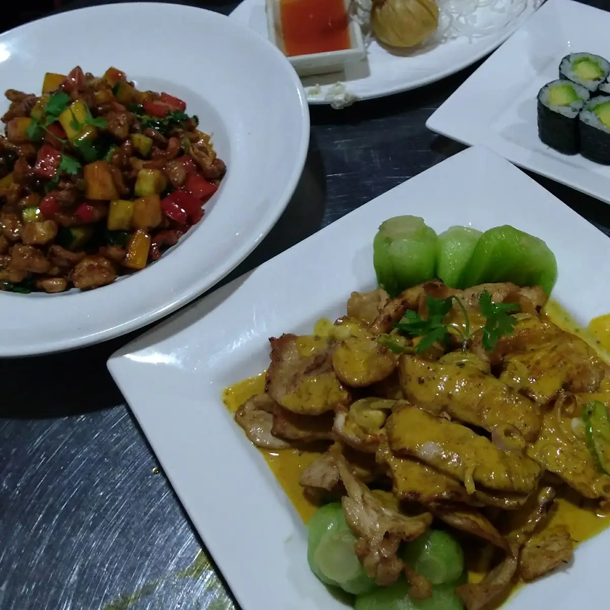 Beef with Thai Basil and General TSO's Chicken