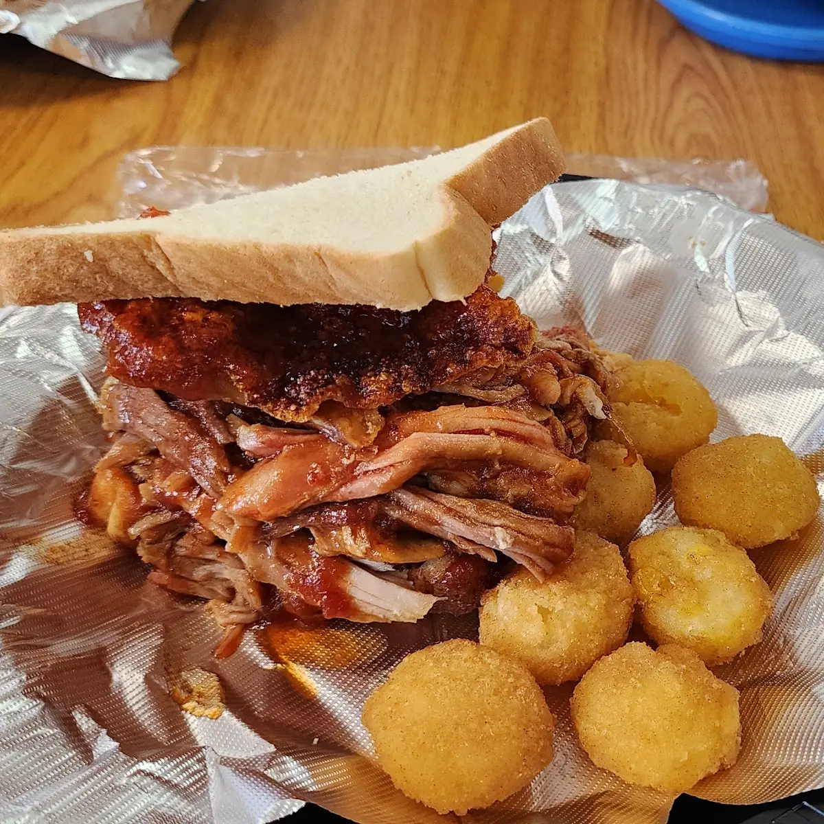 Small BBQ Sandwich and Corn Nuggets