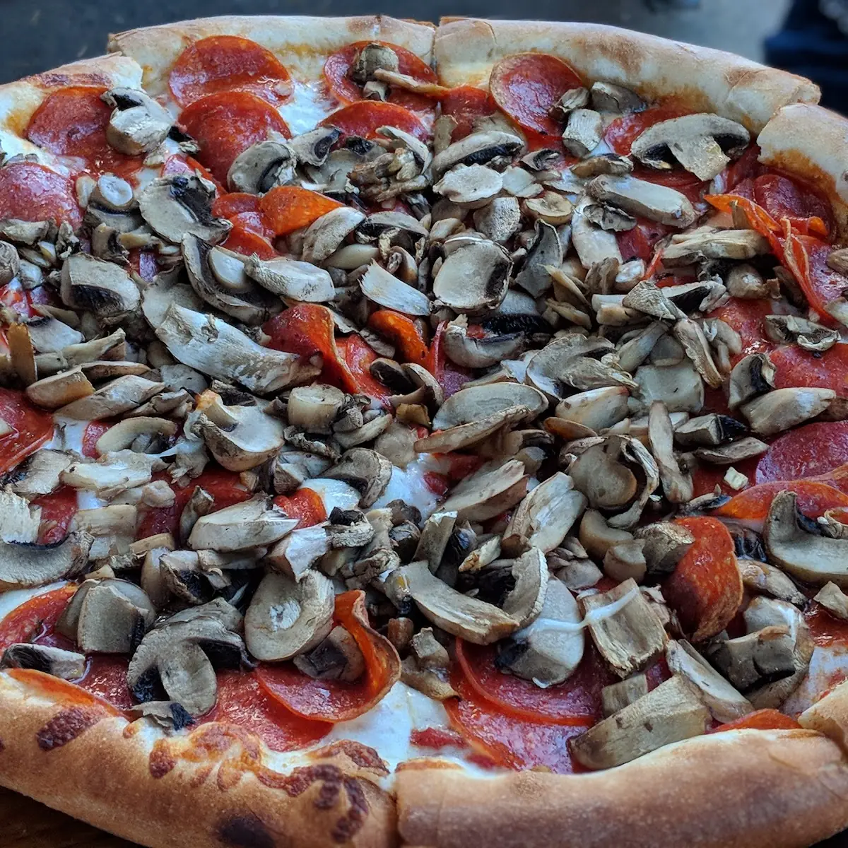 Pepperoni and Mushroom Pizza