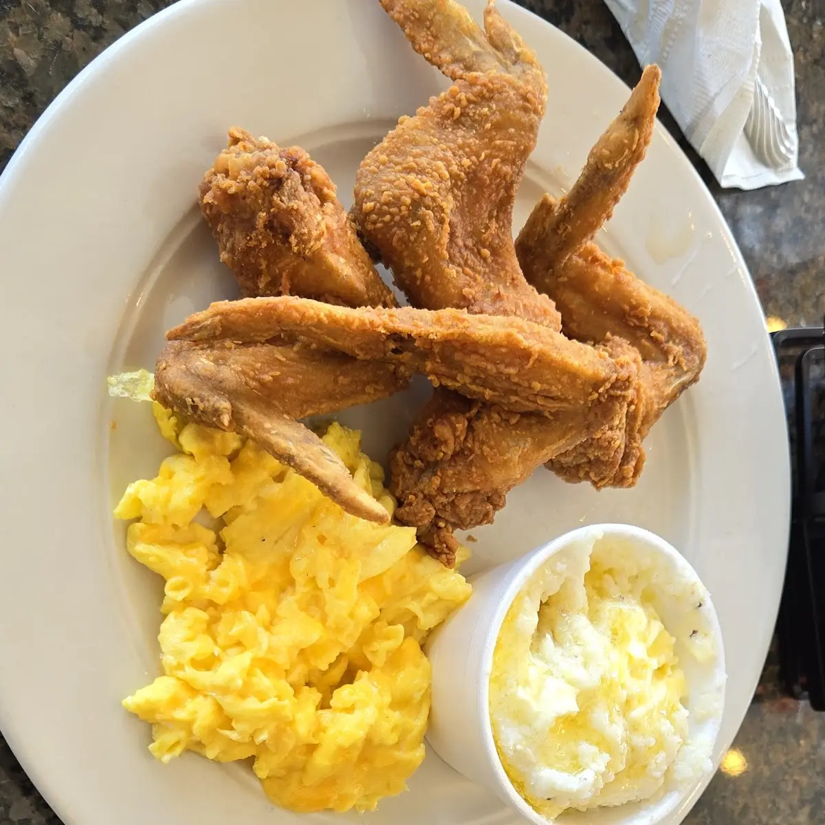 Fried Chicken Eggs and Potatoes