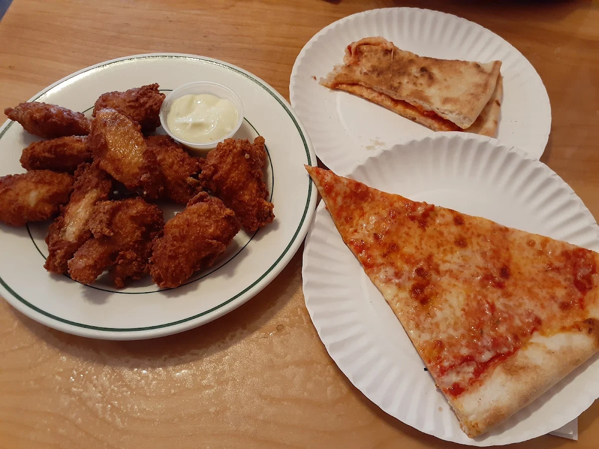 Pizza and Crispy Fried Chicken