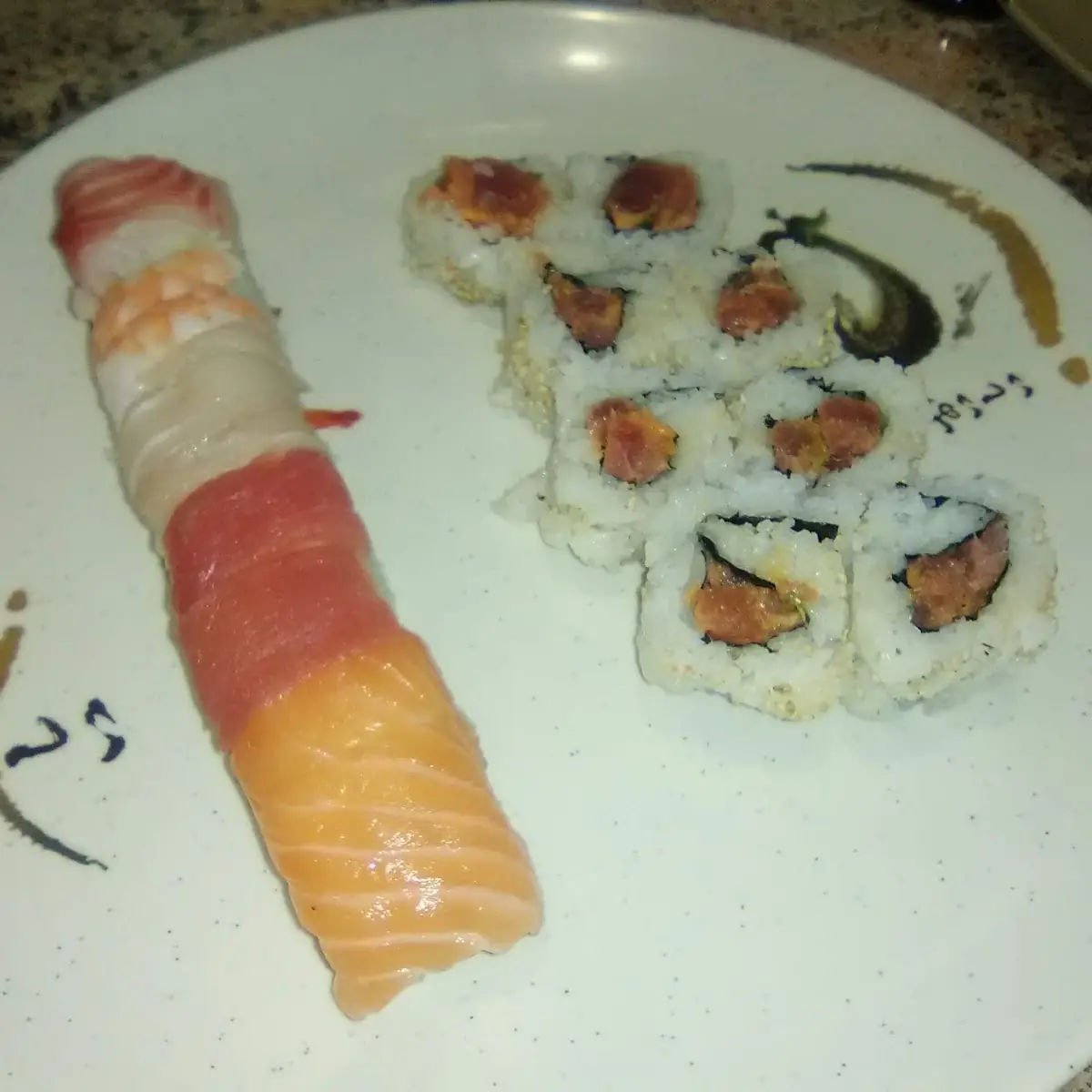 Spicy Tuna Roll and Rainbow Roll