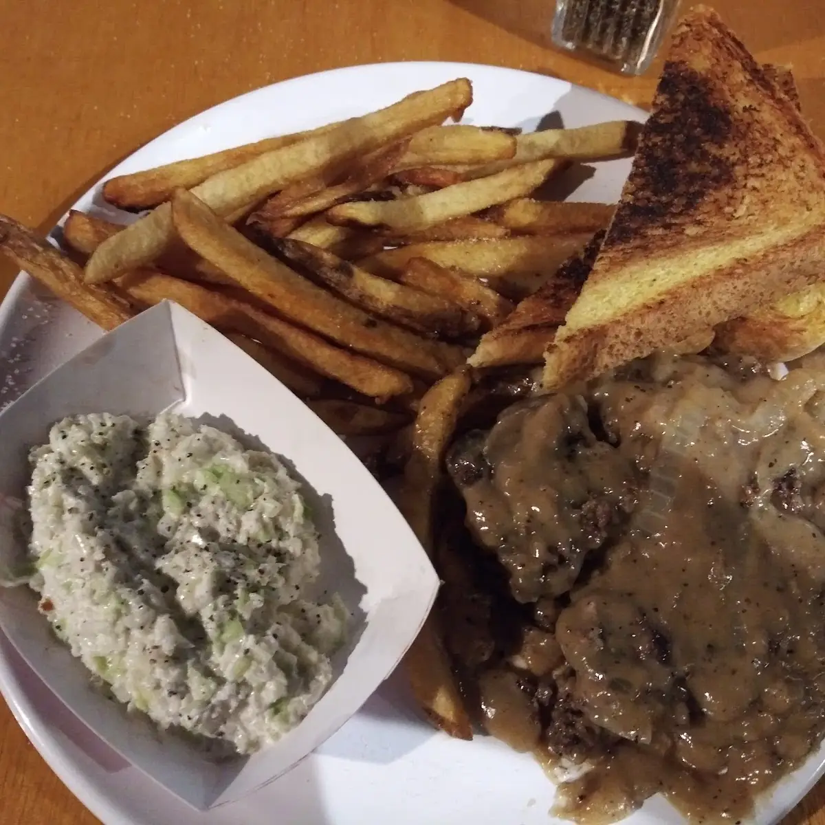 Hamburger Steak Smothered in Onion Gravy