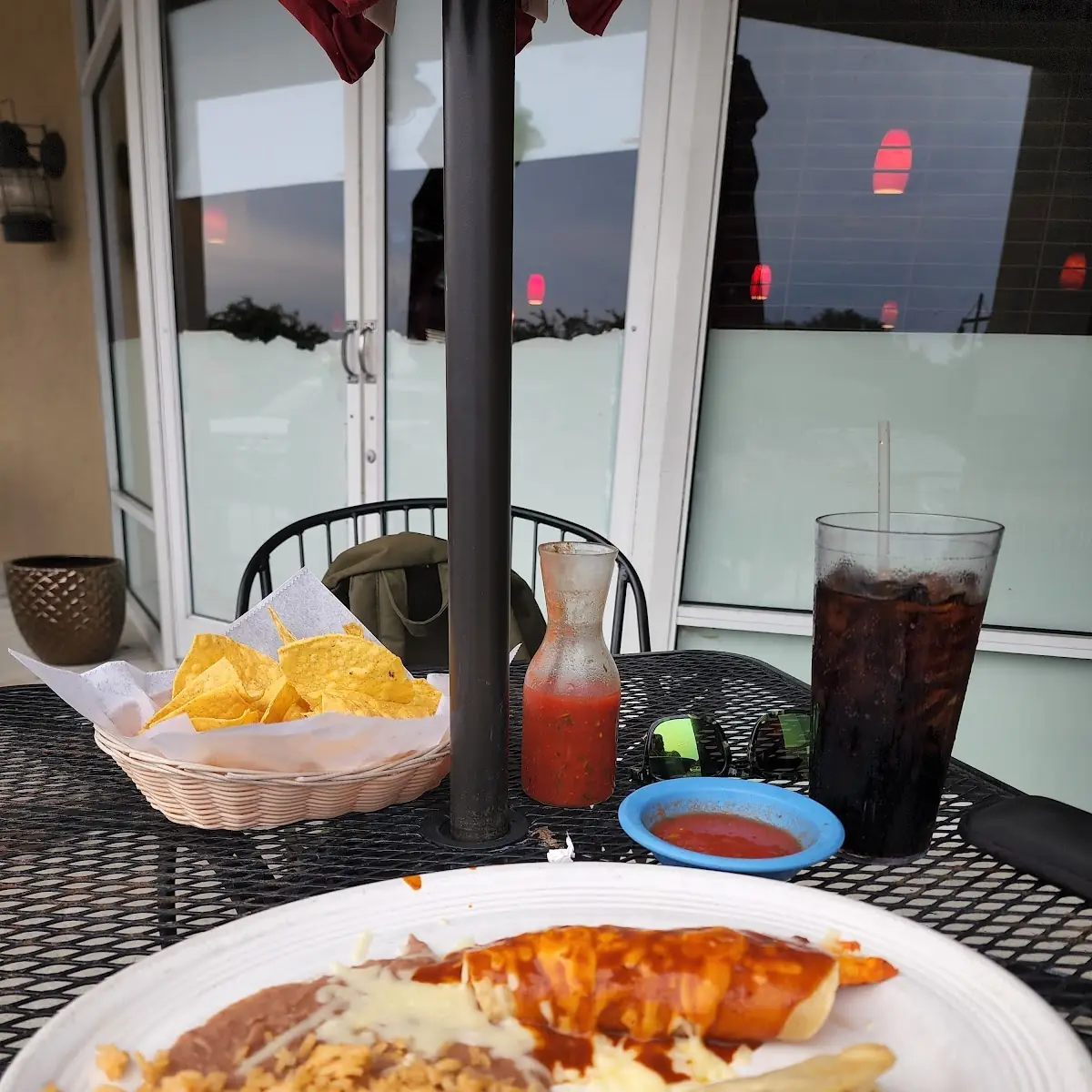 Hard Shell Taco Enchiladas Rice and Beans
