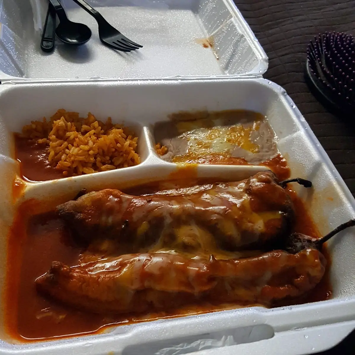 Chilli Rellenos with Red Chili Sauce
