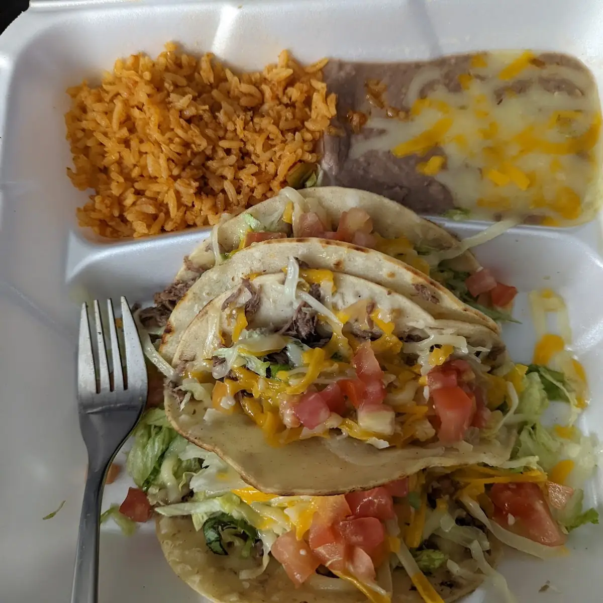 Shredded Beef Taco Combo Plate