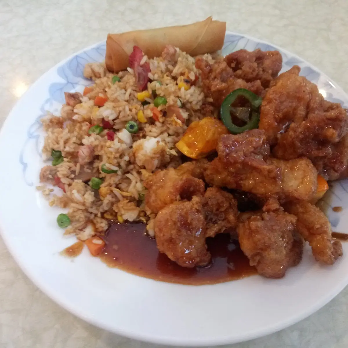 Orange Chicken with Fried Rice