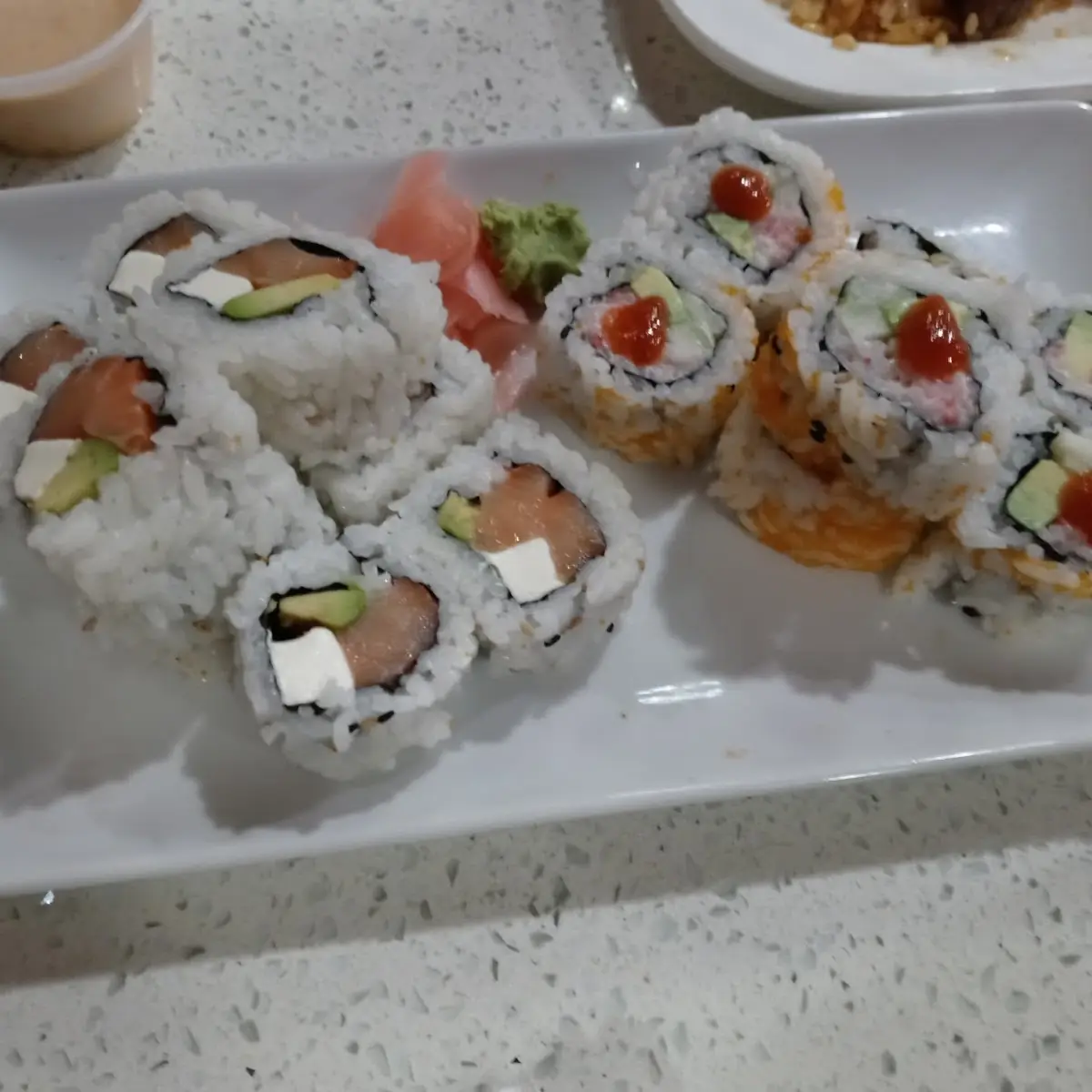Philly Roll and Spicy California Roll
