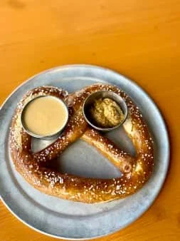 Warm Bavarian Pretzel with Dips