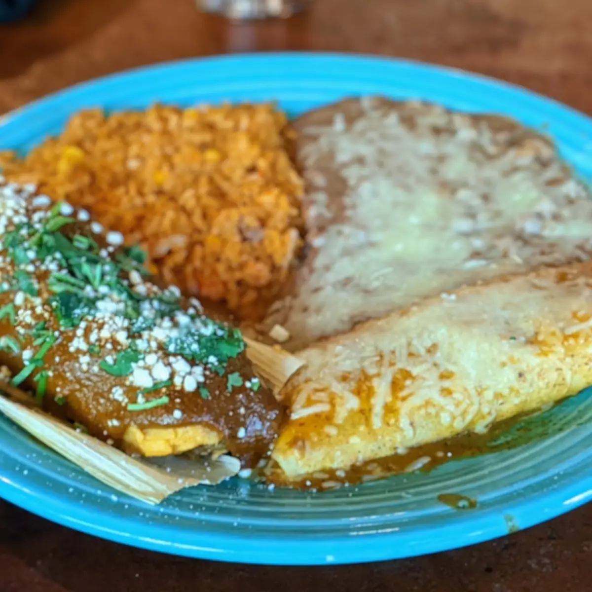 Tamale and Cheese Enchilada