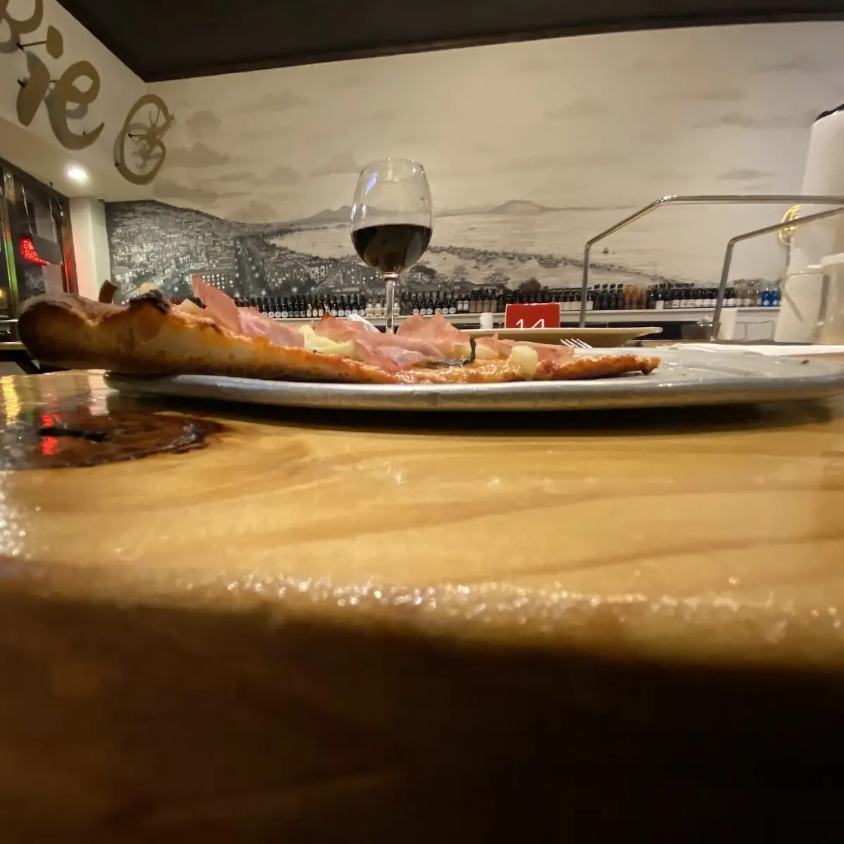 Pizza Slice & Wine