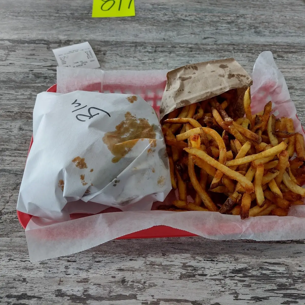 Fries and Bacon Cheddar Burger