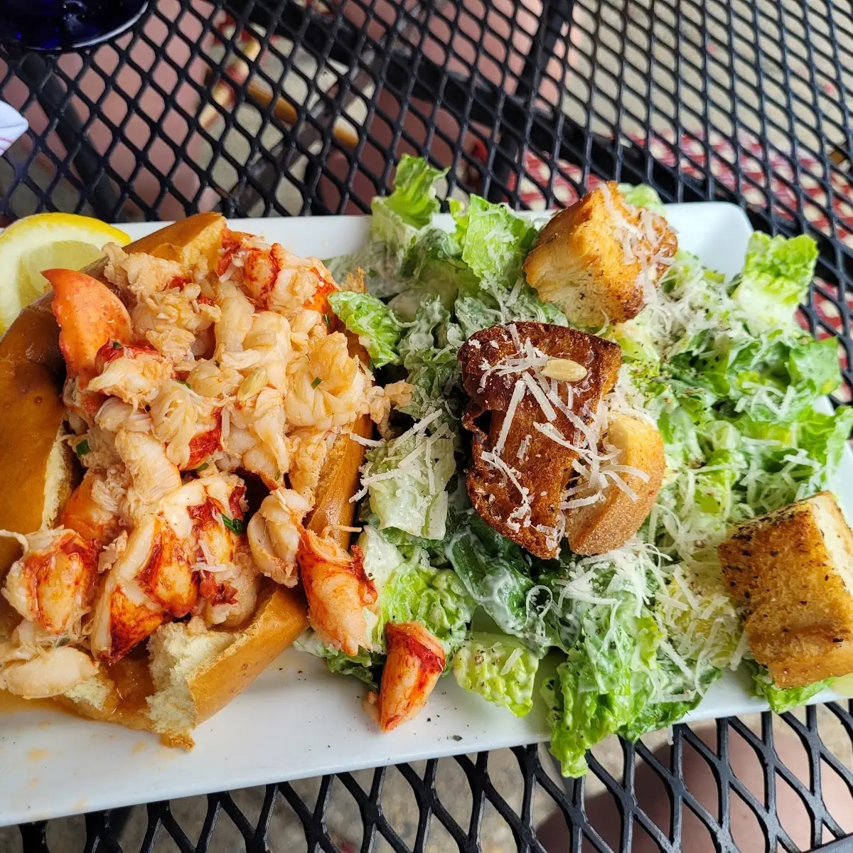 Caesar Salad and Lobster Roll