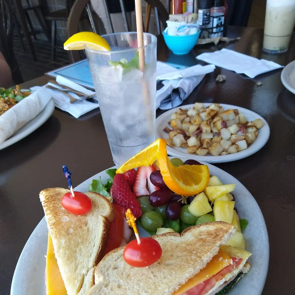 Breakfast Sandwich with Fresh Fruit