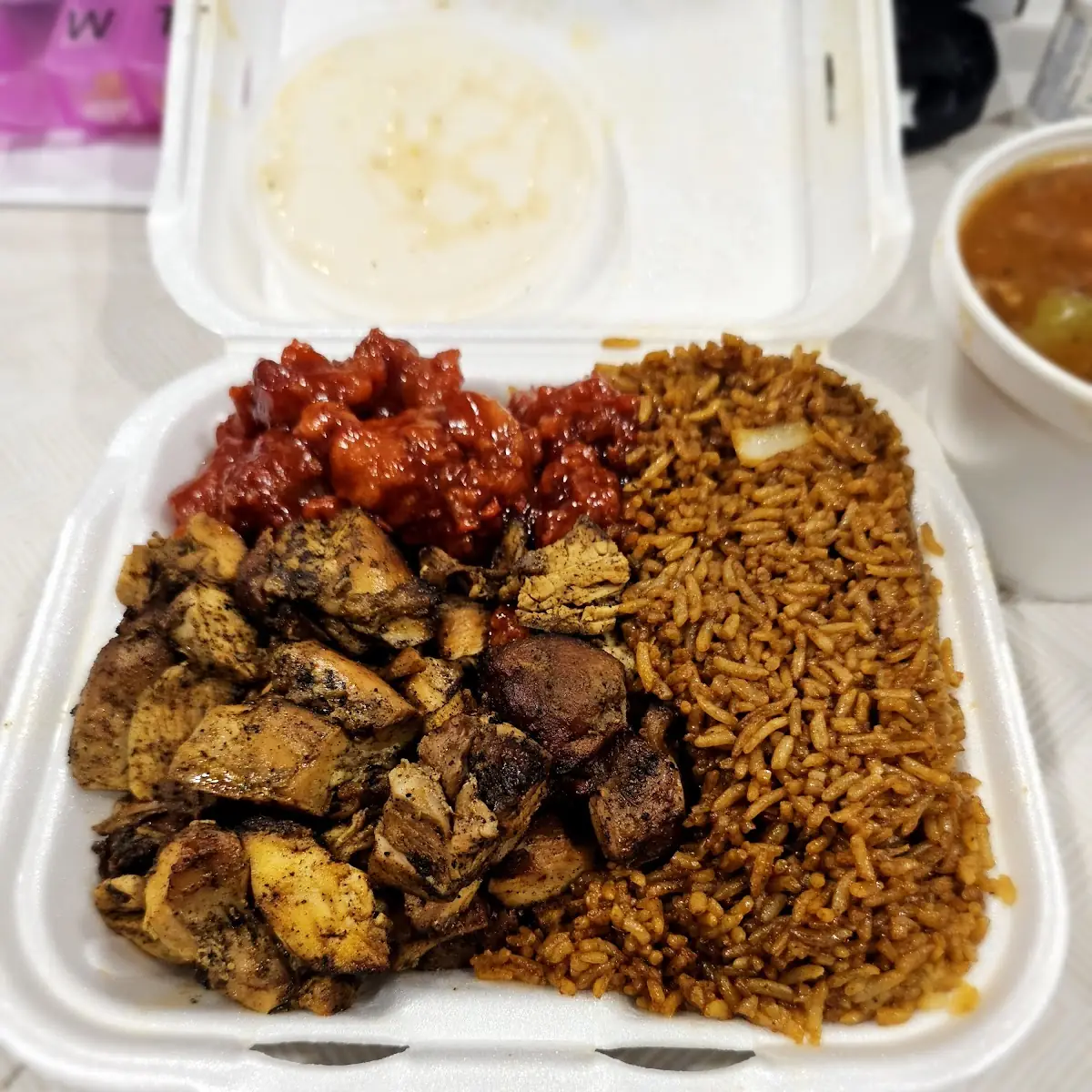 Blackened and Orange Chicken Dinner