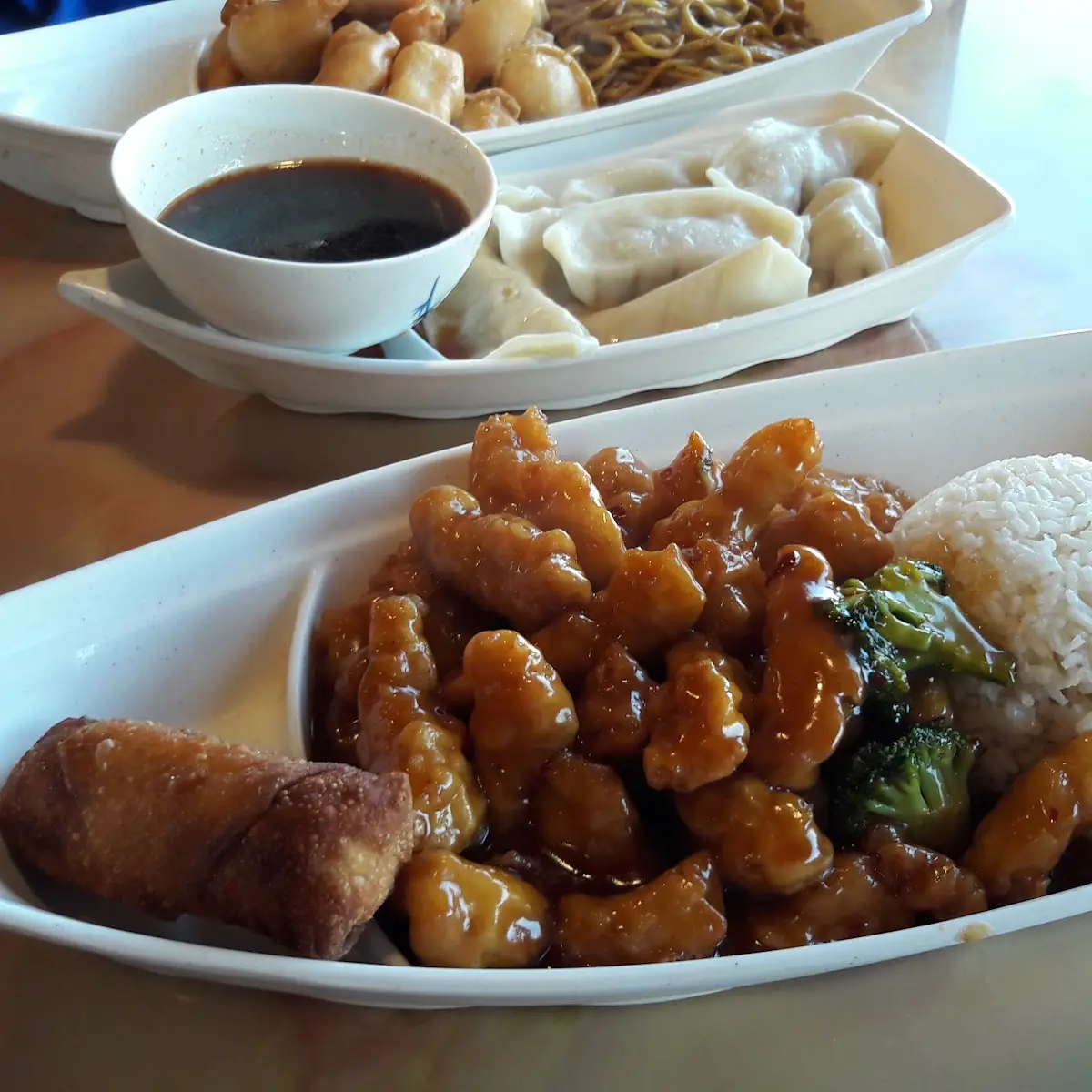 White Rice and Chicken Egg Roll