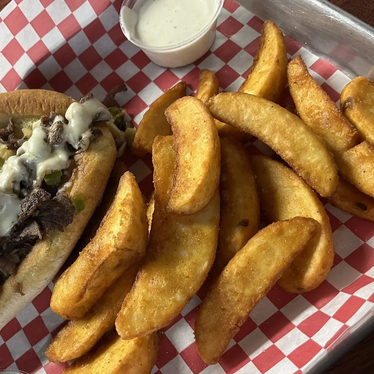 Philly Cheese Steak and Homemade Chips