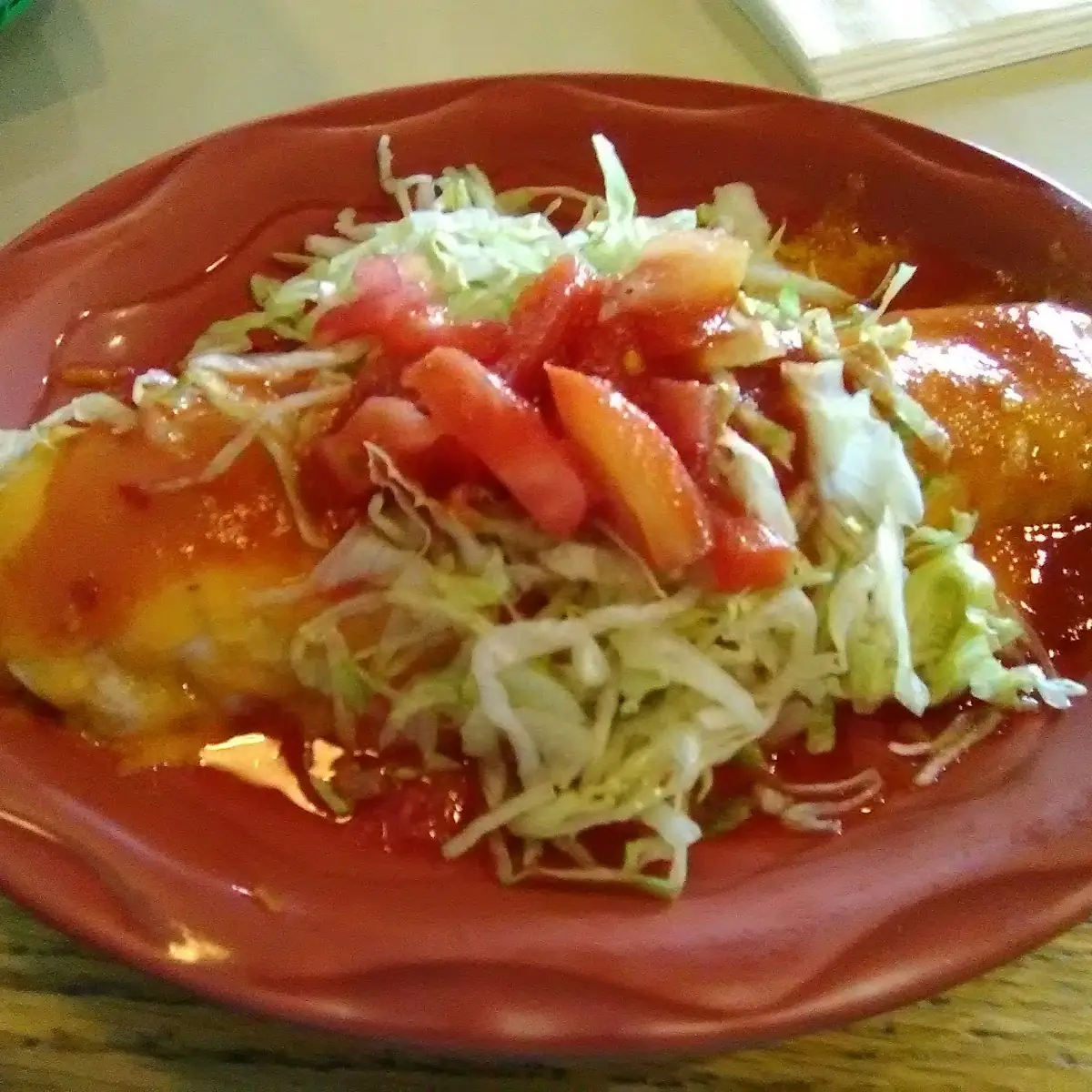 Beef Burrito with Lettuce and Tomato