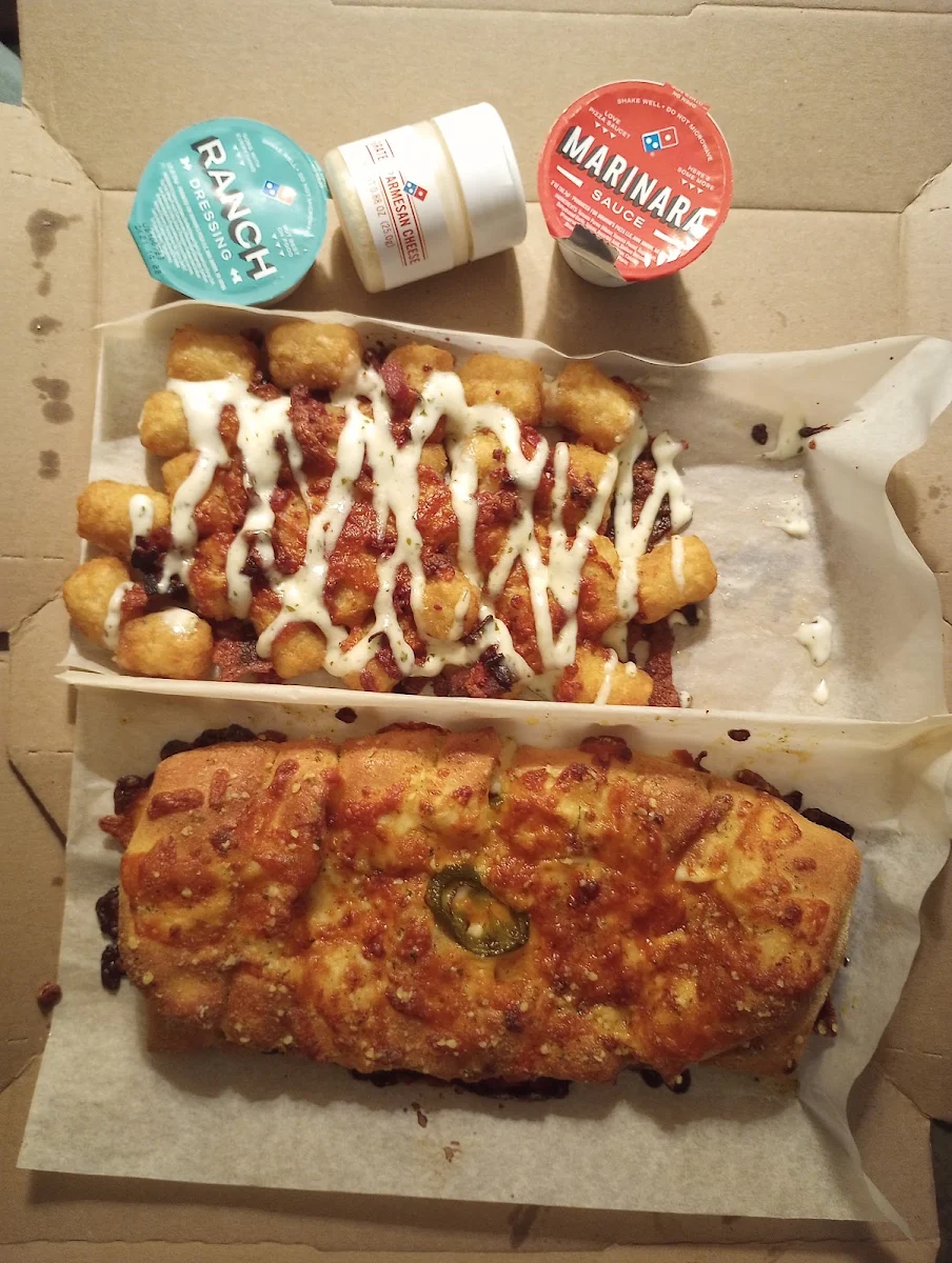Loaded Tots and Stuffed Cheese Bread