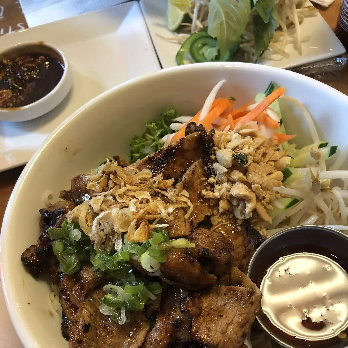 Vermicelli Noodle Egg Rolls with Grilled Pork
