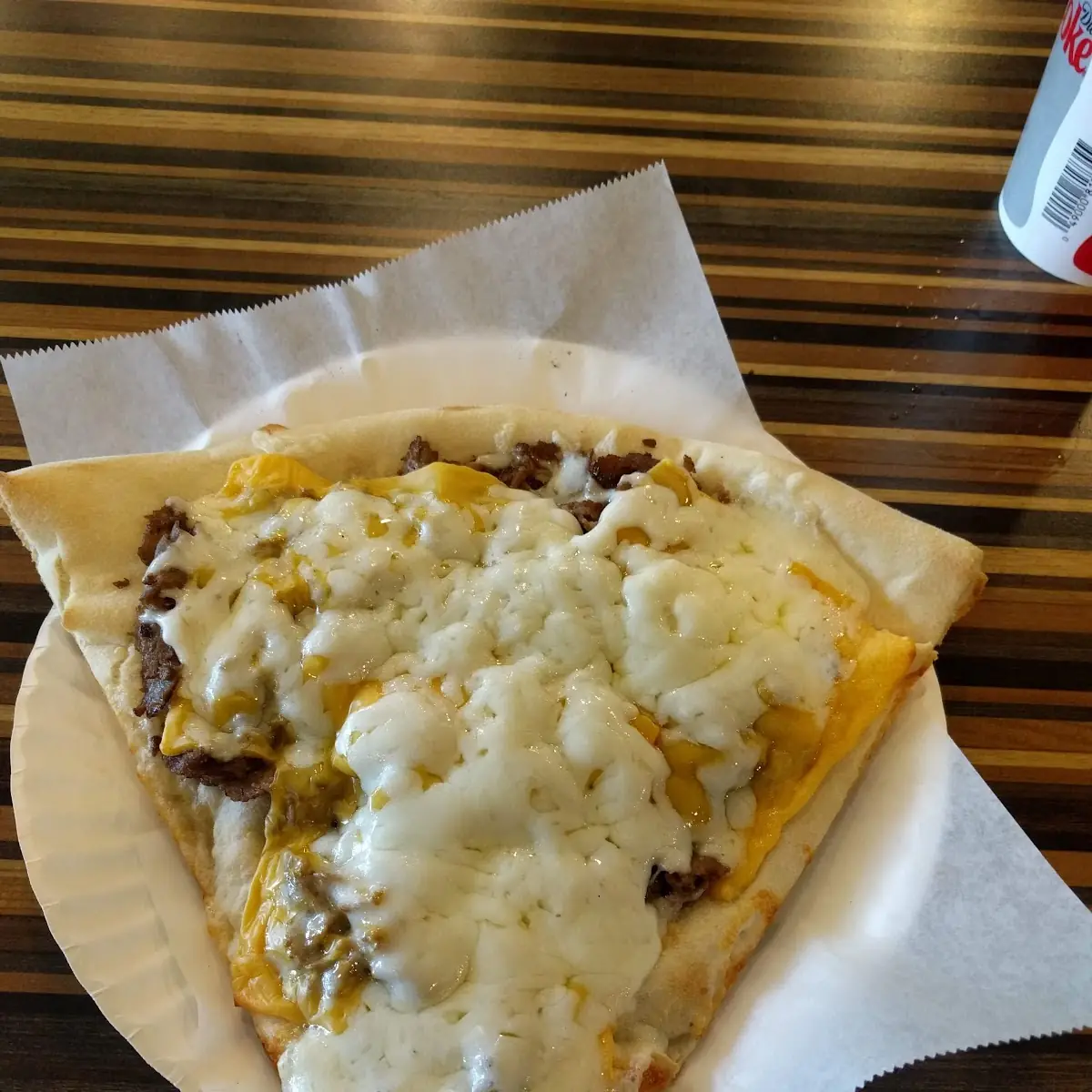 Philly Cheese Pizza Slice
