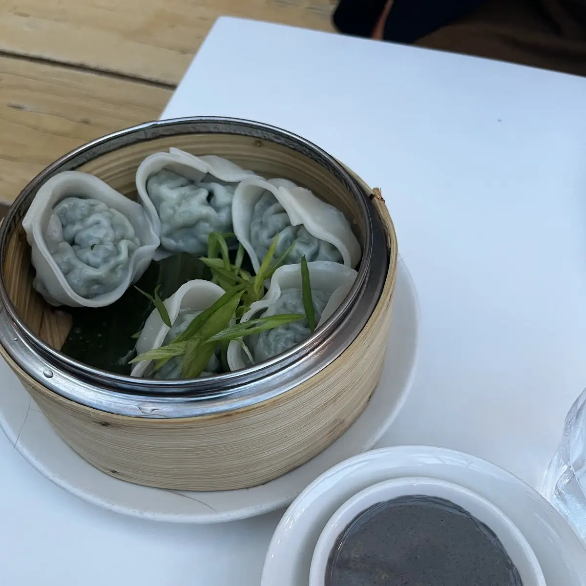 Pea Shoot Scallion Dumplings