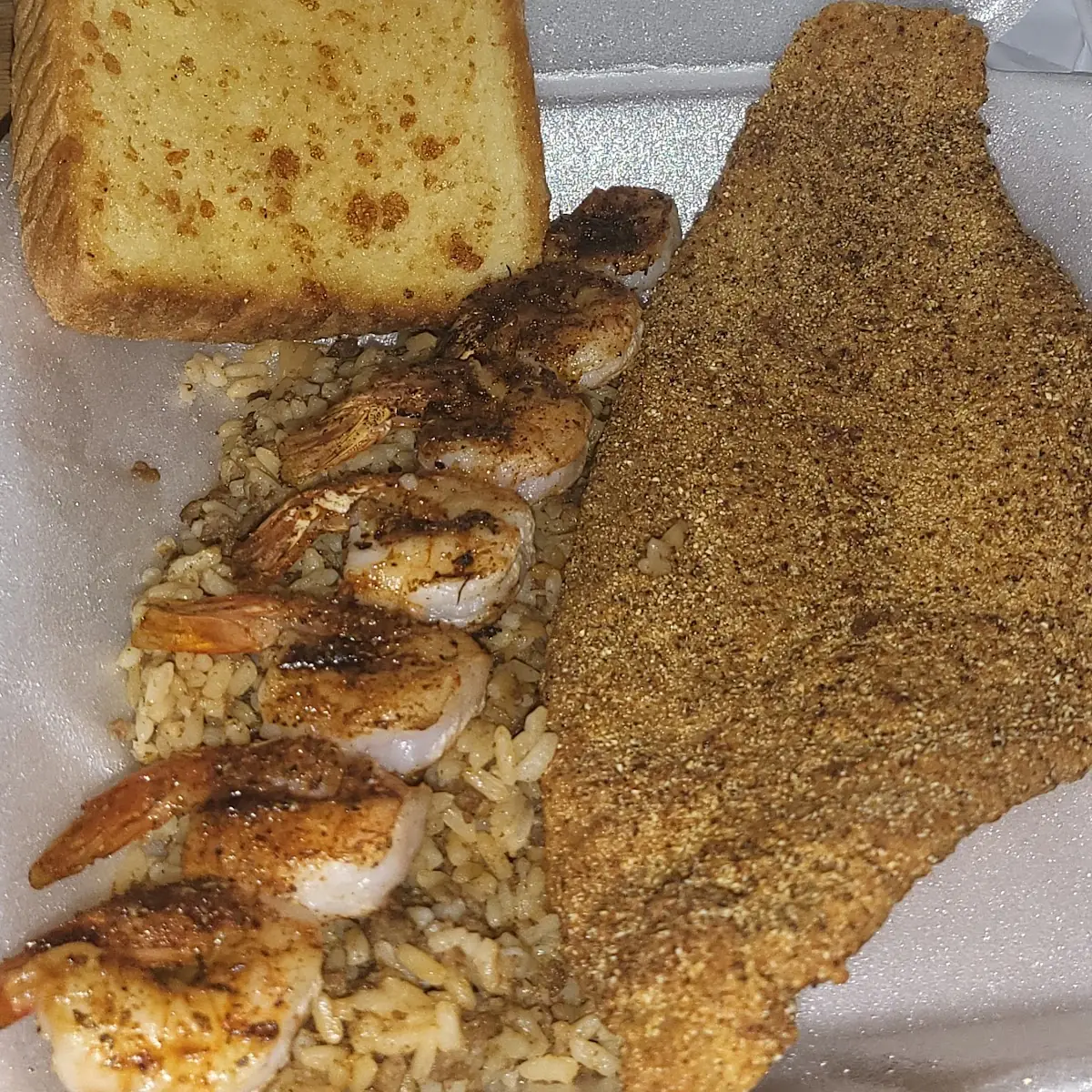 Catfish and Grilled Shrimp