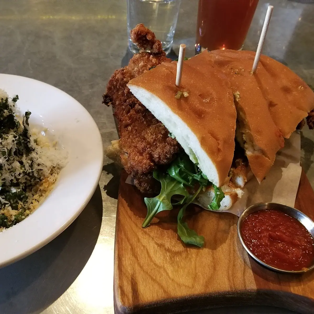 Chicken Parmesan with Kale Salad
