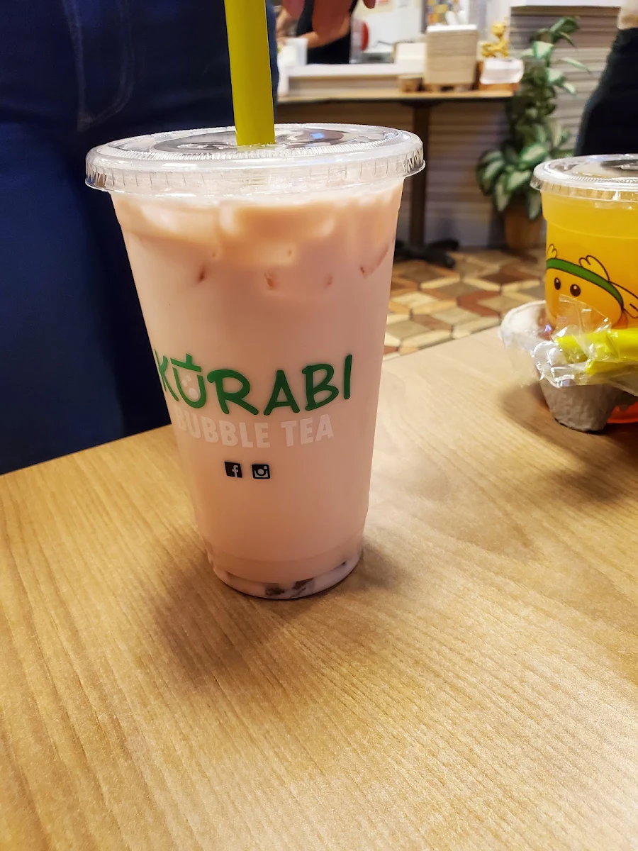 Rose Milk Tea with Tapioca Pearls