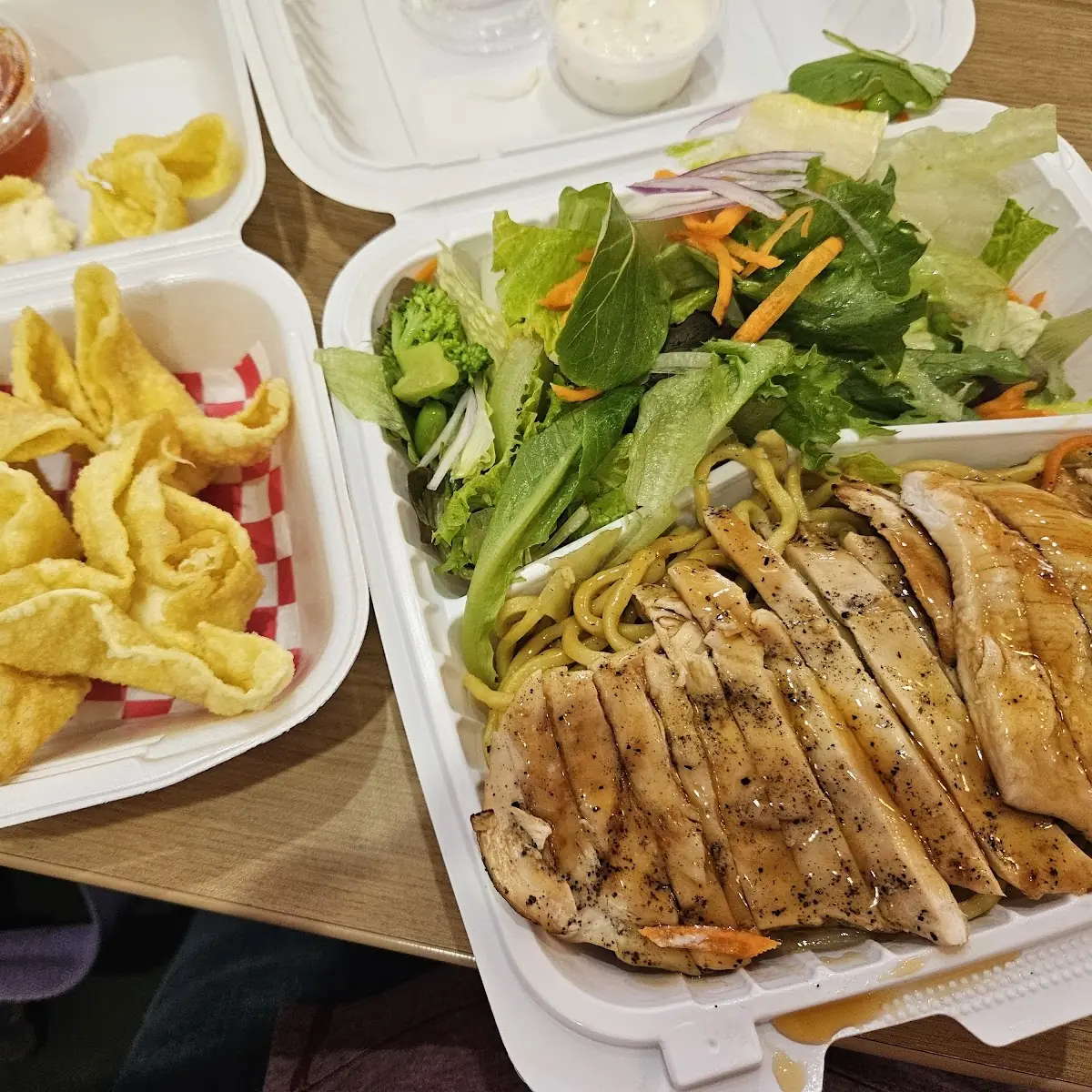 Teriyaki Chicken with Crab Rangoons