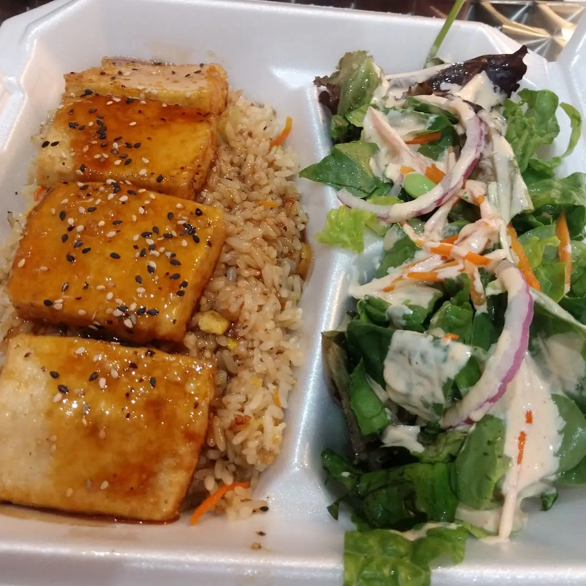 Tofu and Fried Rice Bowl
