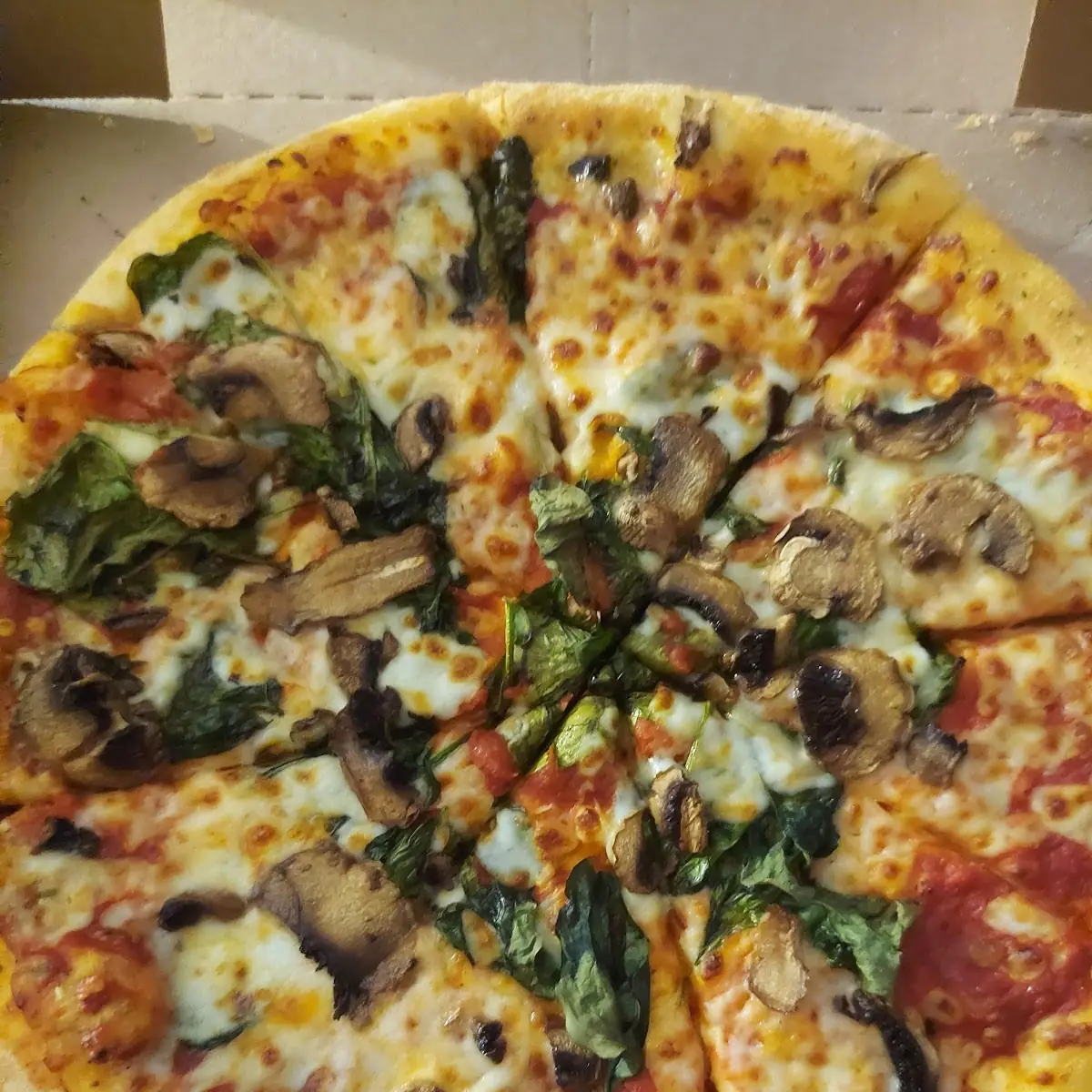 Spinach and Mushroom Pizza