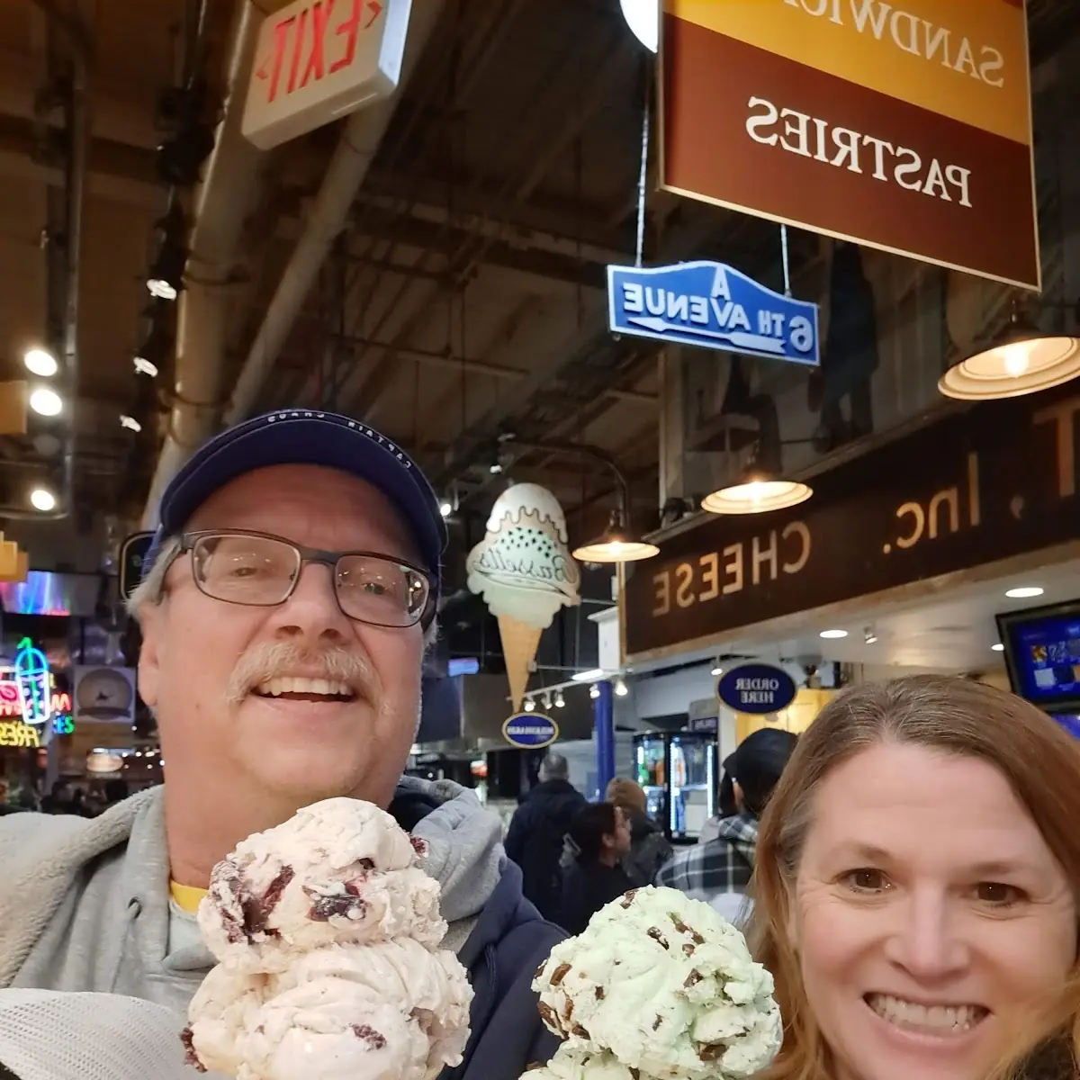 Mint Chocolate Chip & Cherry Vanilla Cones