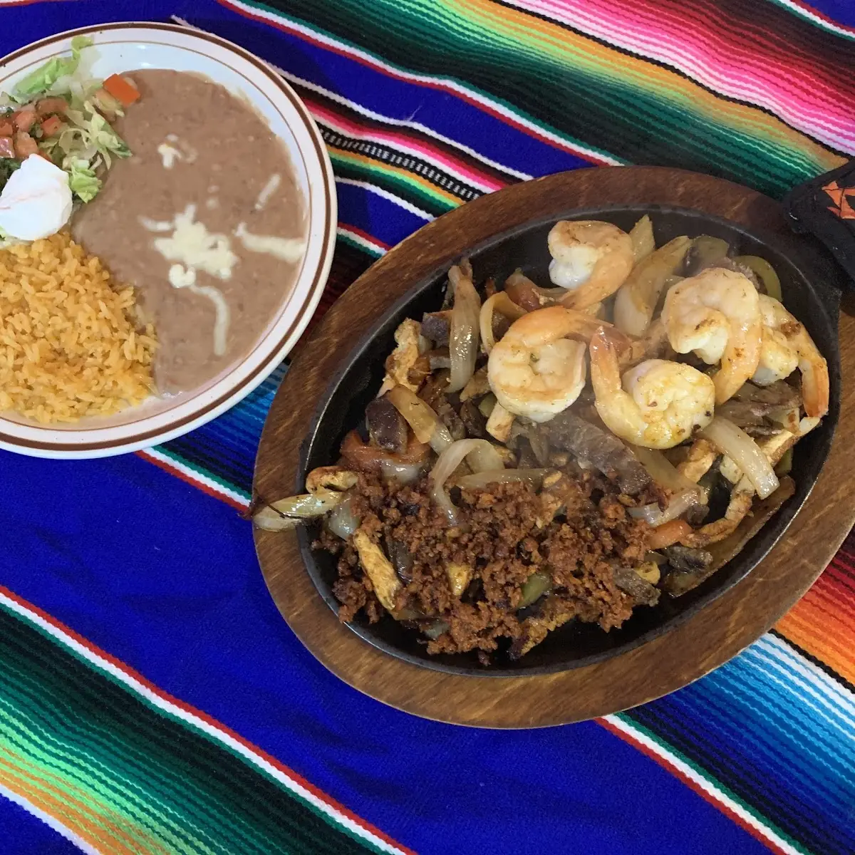 Tamale with White Queso and Rice and Beans