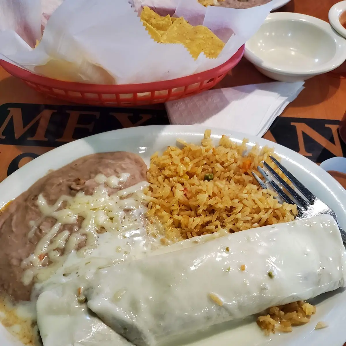 Combination Burrito Rice and Beans