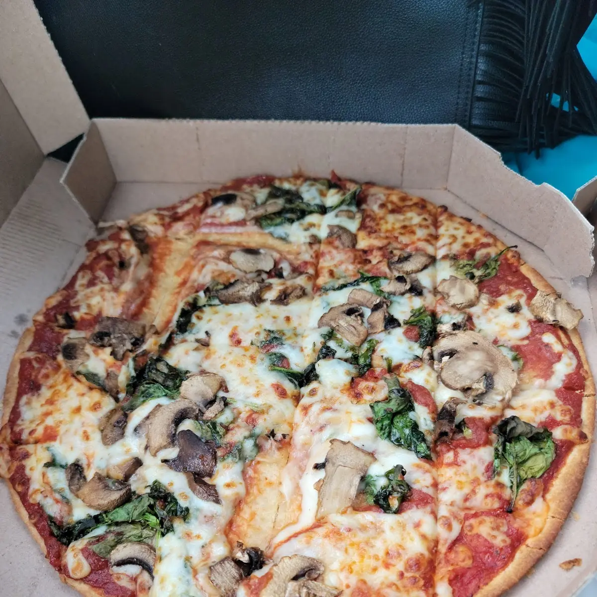 Spinach and Mushroom Pizza