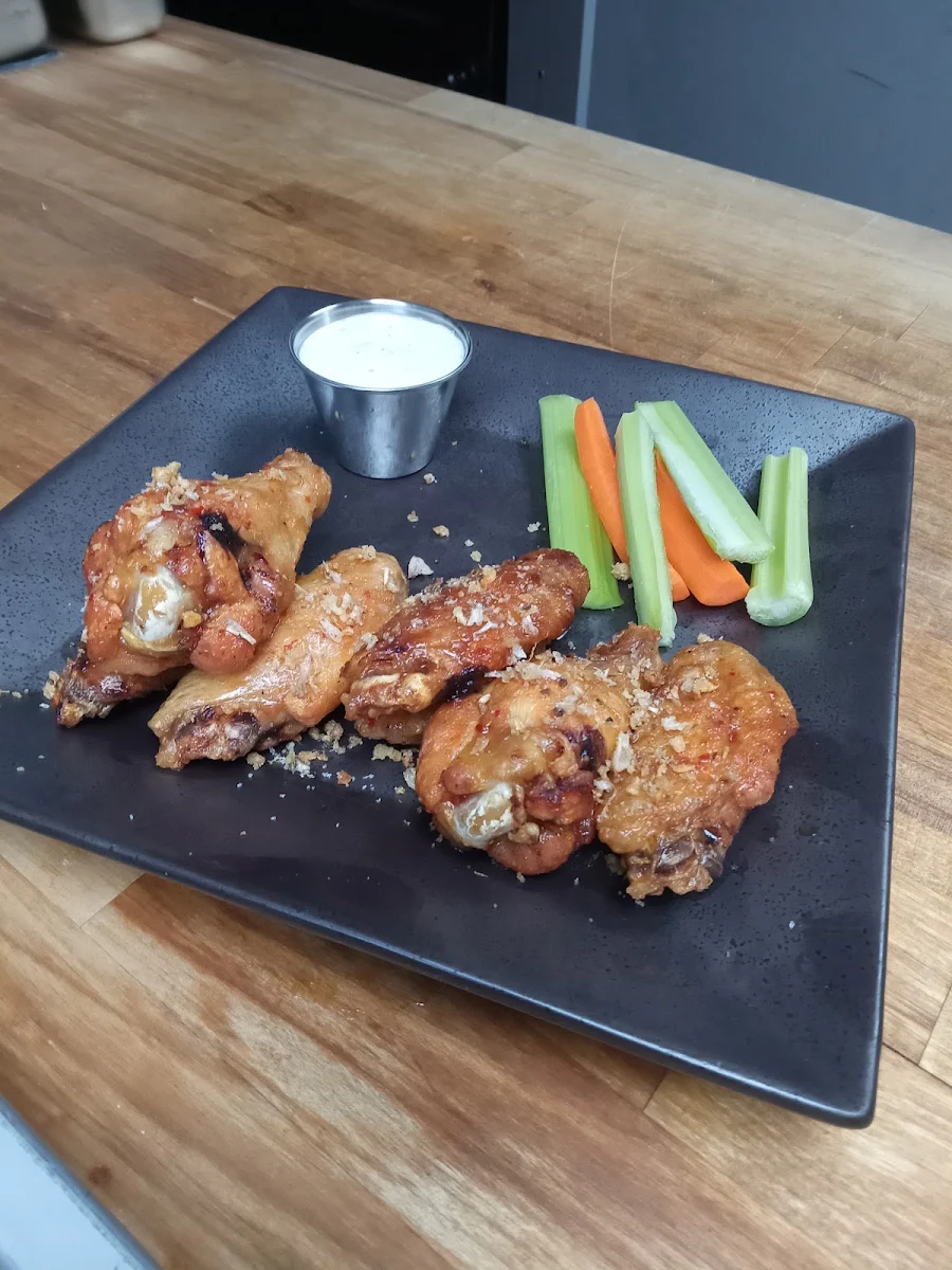 Lemon Pepper Chicken Wings with Fried Garlic Crumbles