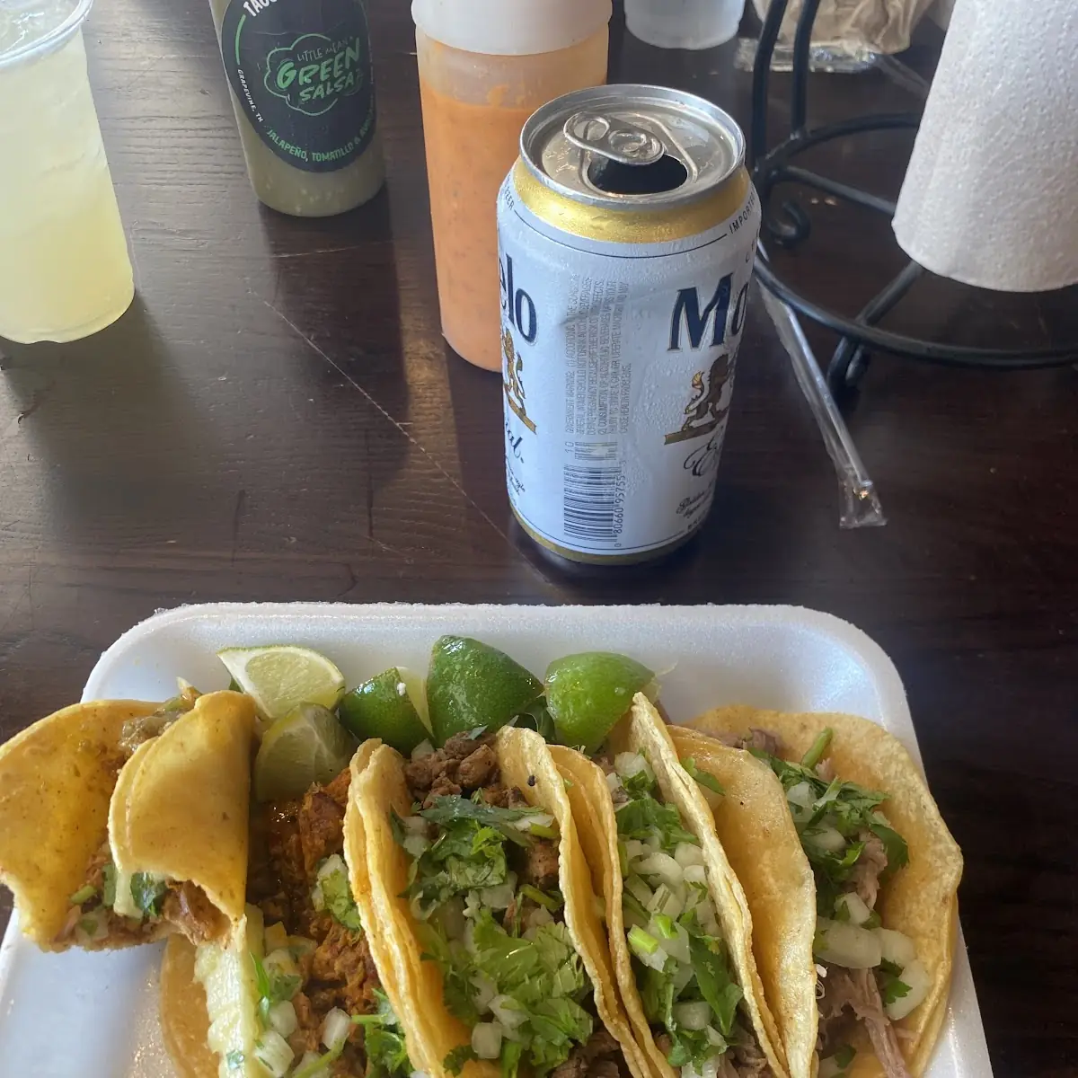 Assorted Tacos with Lime Wedges
