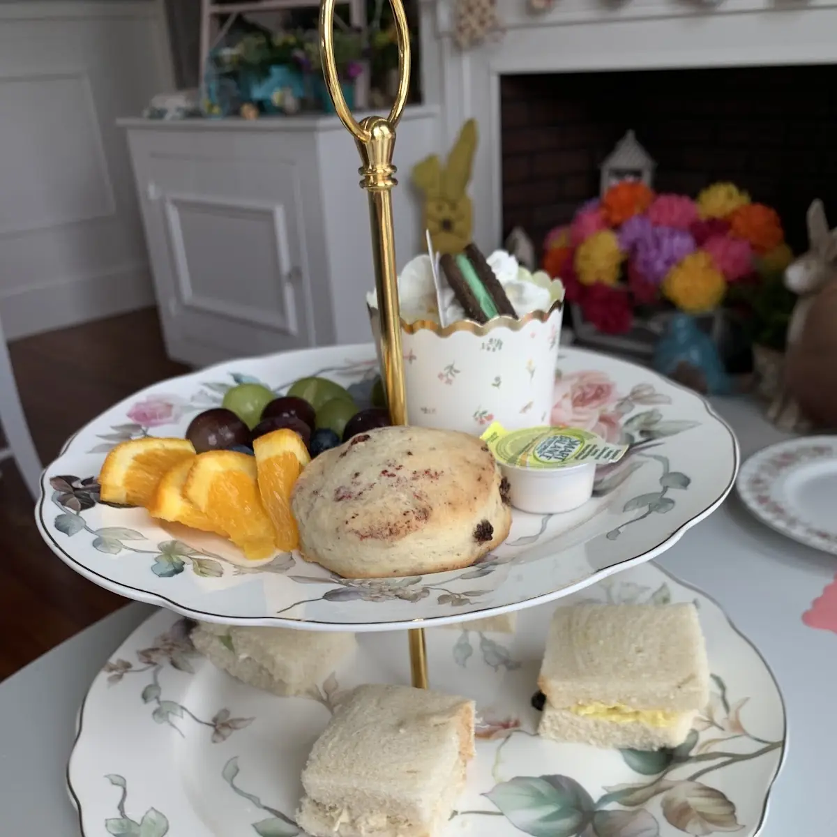 Served on a Two Tier Platter Enjoy Tea Time