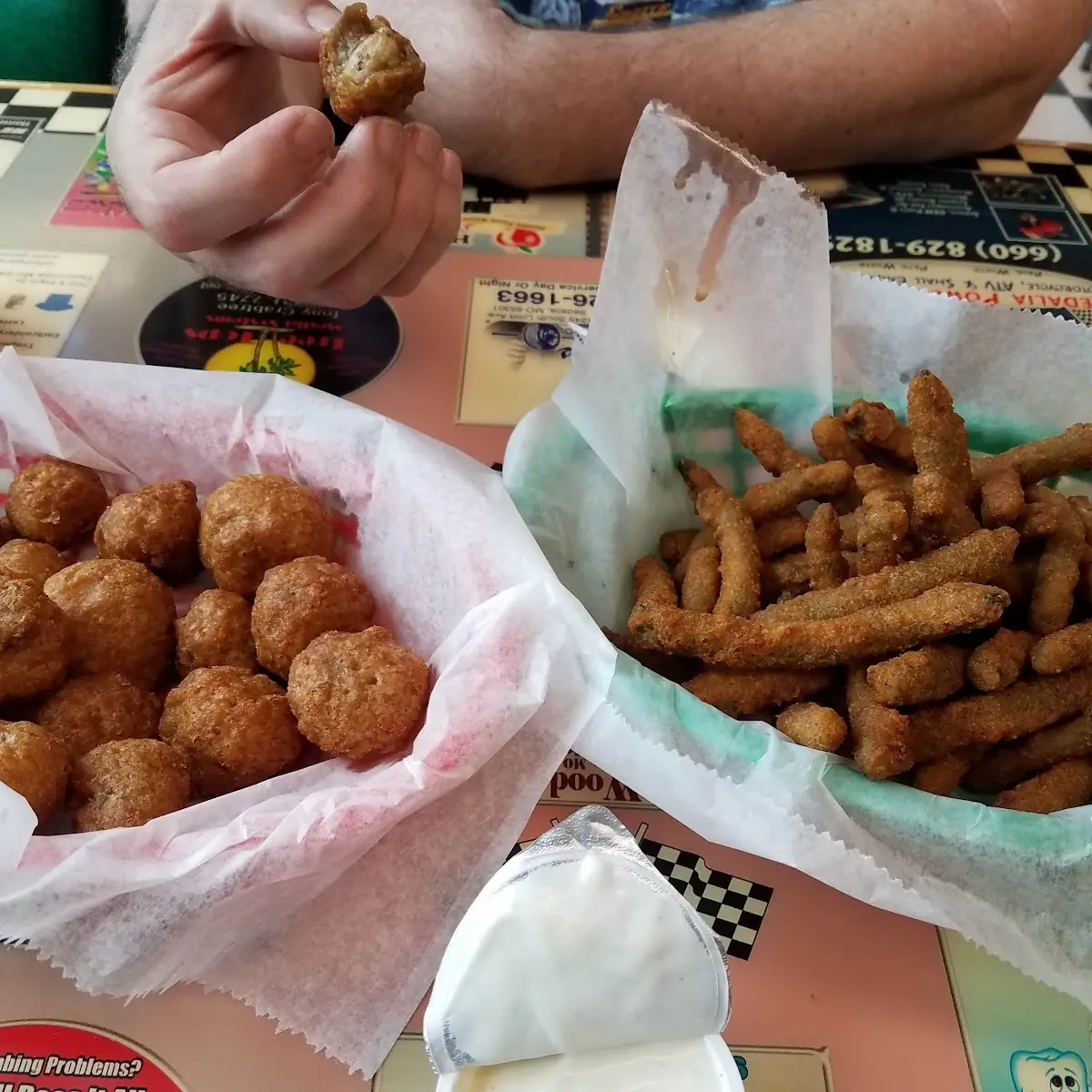 Fried Mushrooms and Fried Green Beans