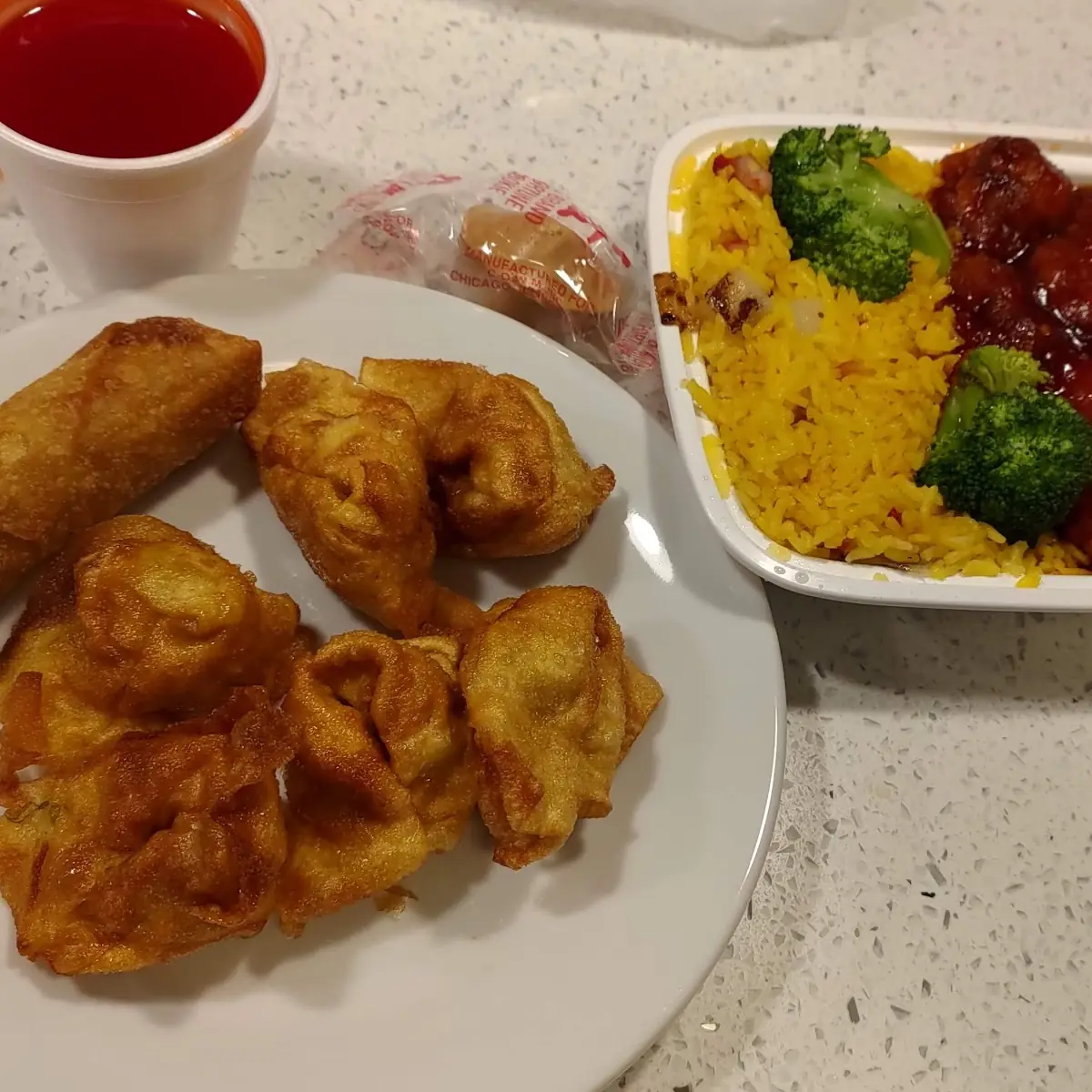 General TSO Chicken and Fried Wonton