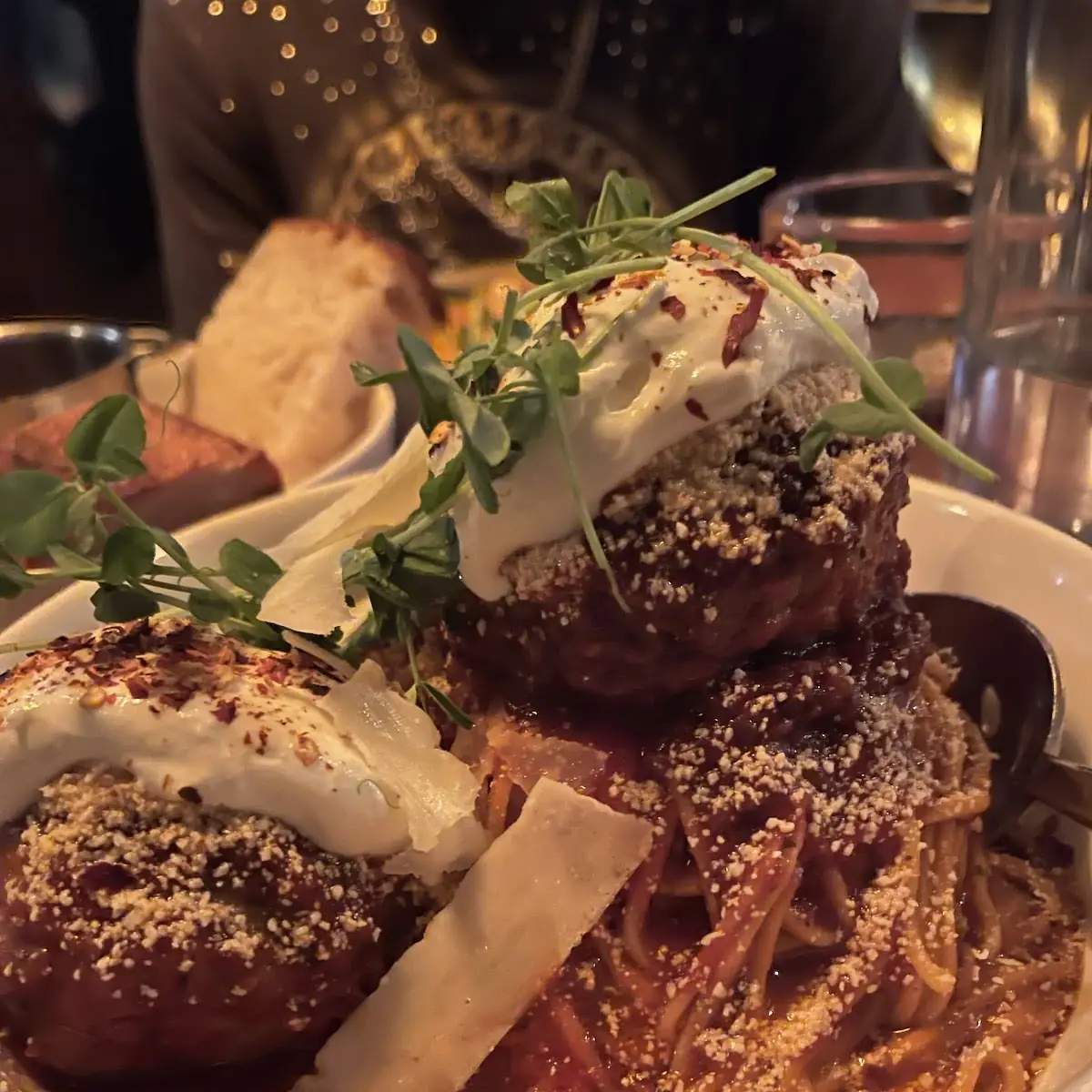 Spaghetti and Meatballs with Ricotta Cheese