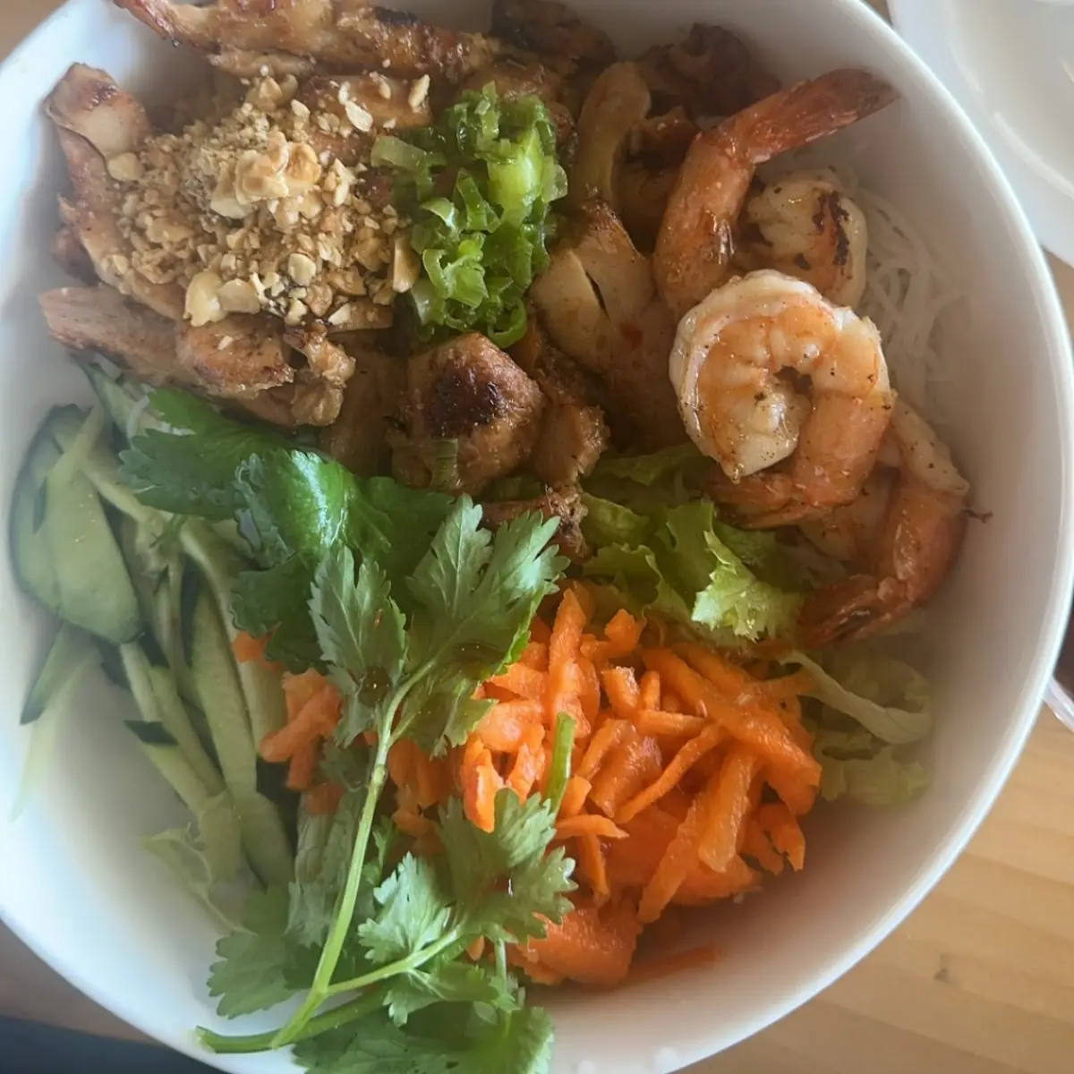 Grilled Chicken with Shrimp Vermicelli
