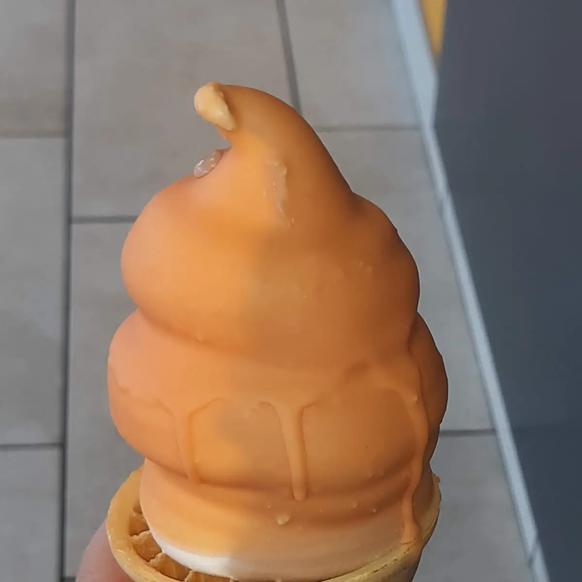 Orange Dreamsicle Dipped Cone