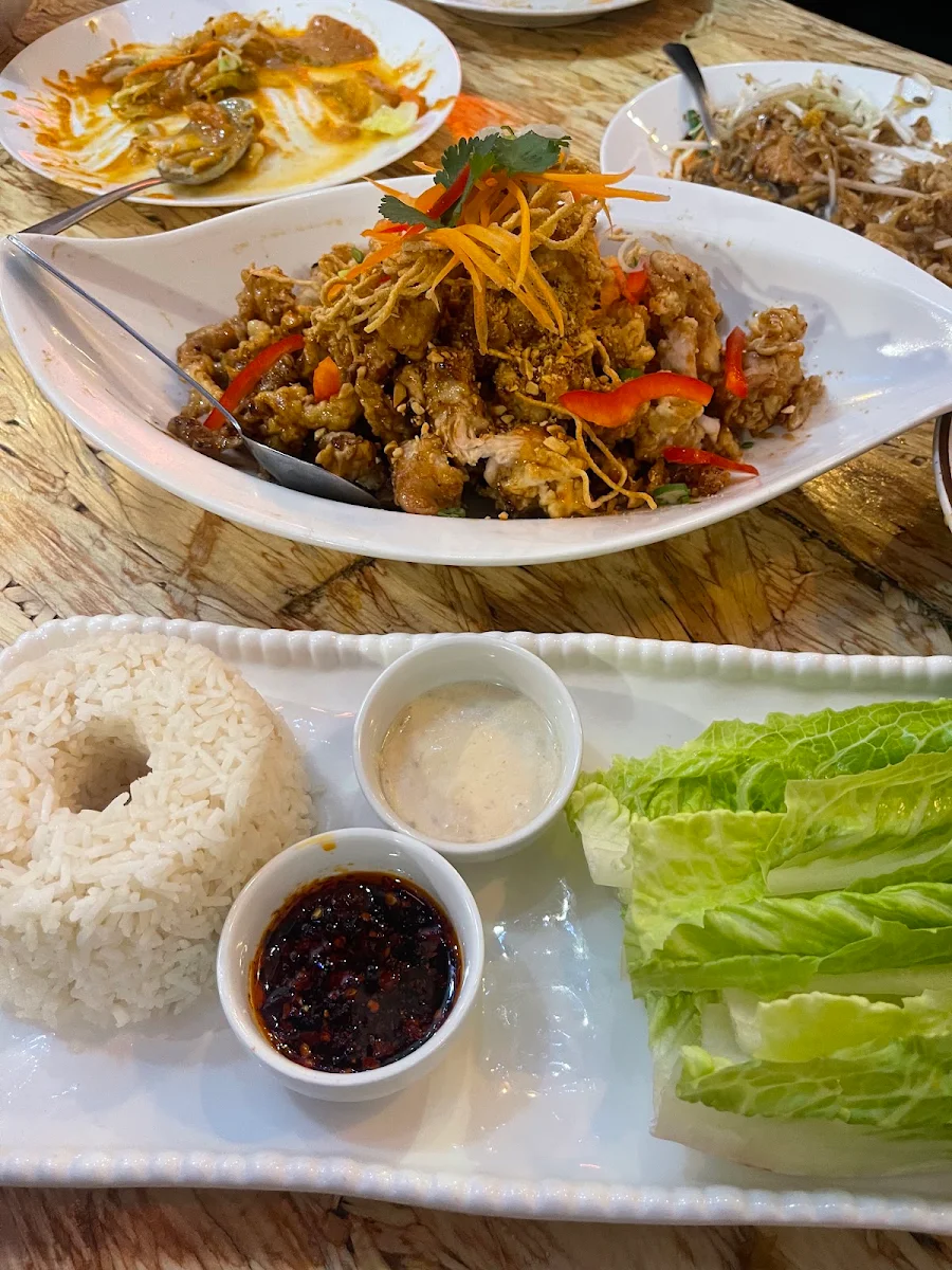 Thai Town Crispy Chicken Lettuce Wrap Rice, Thai Town Restaurant